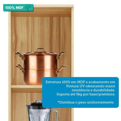 Imagem de Paneleiro Simples Para Cozinha Com 2 Portas 100% Mdf Napoli Prime Rio Doce Amendoa/Chumbo