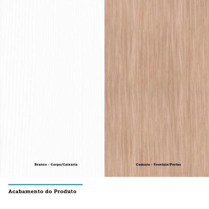 Imagem de Paneleiro Torre 70cm 2 Portas com Vidro Reflecta Bronze 2 Gavetas 1 Gavetão Pérola Luciane Móveis