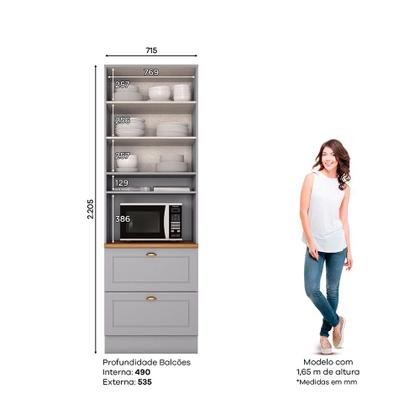 Imagem de Paneleiro Torre Quente 1 Forno Com Tampo Amy Casa 812