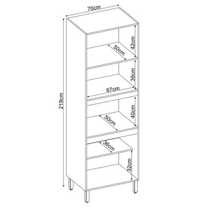Imagem de Paneleiro Torre Quente 2 Nichos 4 Portas Firenze Demóbile