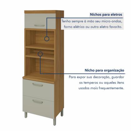 Imagem de Paneleiro Torre Quente 2 Portas 1 Gaveta Princesa 100% Mdf