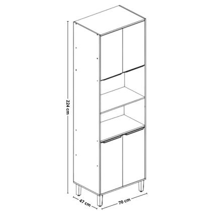 Imagem de Paneleiro Torre Quente 4 Portas 70Cm Diva MGM Móveis
