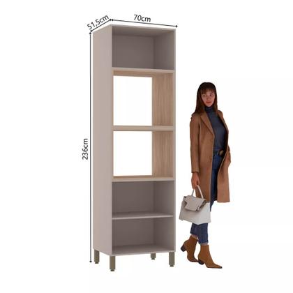 Imagem de Paneleiro Torre Quente 70cm 4 Portas com Espaço para Forno e Micro - ondas Stylo Luciane Móveis