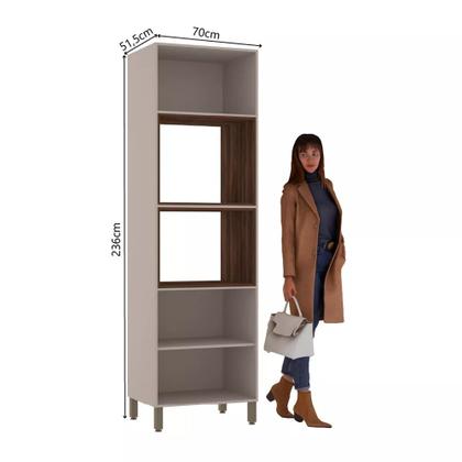 Imagem de Paneleiro Torre Quente 70cm 4 Portas com Espaço para Forno e Micro - ondas Stylo Luciane Móveis
