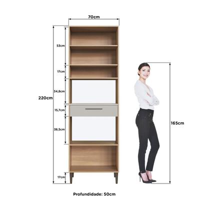 Imagem de Paneleiro Torre Quente 70cm para Forno e Micro-ondas 3 Portas 1 Gaveta Jade