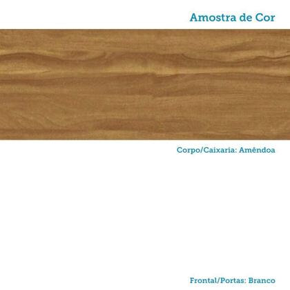 Imagem de Paneleiro Torre Quente com 2 Portas 2 Gavetas e Espaço Micro-Ondas 100% MDF Vicenza Espresso Móveis Branco/Amêndoa