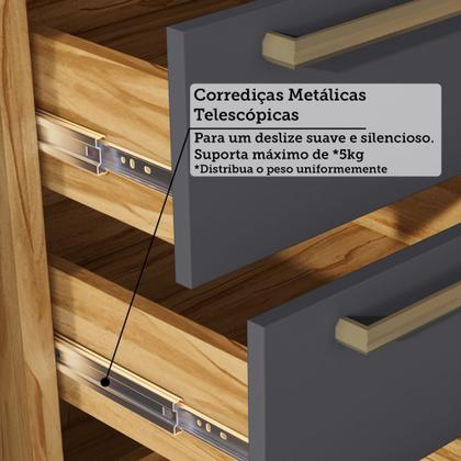 Imagem de Paneleiro Torre Quente com 2 Portas 2 Gavetas e Espaço Micro-ondas 100% MDF Vicenza Espresso Móveis