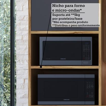 Imagem de Paneleiro Torre Quente com 2 Portas 2 Gavetas e Espaço Micro-ondas 100% MDF Vicenza Espresso Móveis