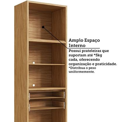 Imagem de Paneleiro Torre Quente com 2 Portas 2 Gavetas e Espaço Micro-ondas 100% MDF Vicenza Espresso Móveis