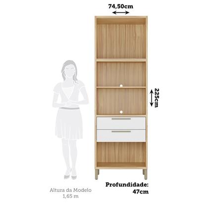 Imagem de Paneleiro Torre Quente com 2 Portas 2 Gavetas e Espaço Micro-ondas 100% MDF Vicenza Espresso Móveis