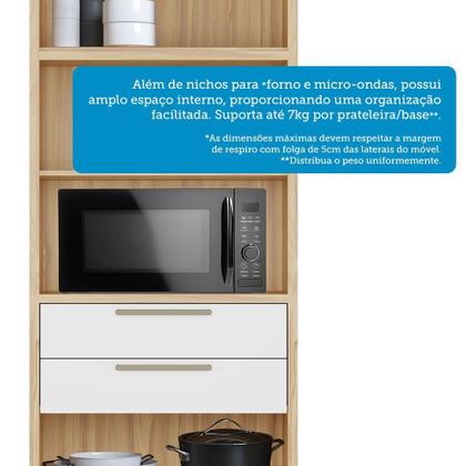 Imagem de Paneleiro Torre Quente com 2 Portas 2 Gavetas e Espaço Micro-ondas 100% MDF Vicenza Espresso Móveis