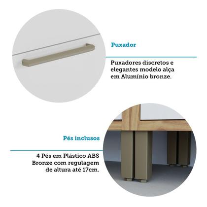 Imagem de Paneleiro Torre Quente com 2 Portas 2 Gavetas e Espaço Micro-ondas 100% MDF Vicenza Espresso Móveis