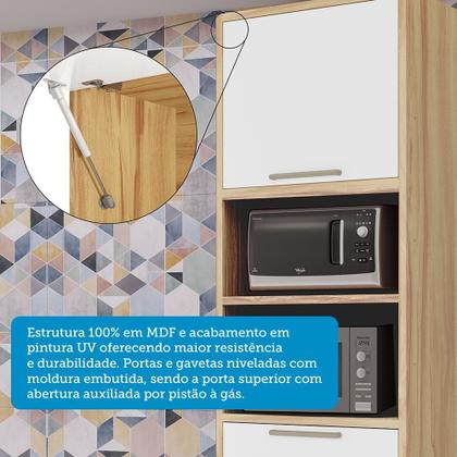 Imagem de Paneleiro Torre Quente com 2 Portas 2 Gavetas e Espaço Micro-ondas 100% MDF Vicenza Espresso Móveis