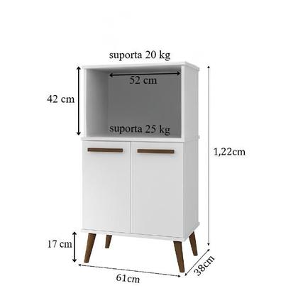 Imagem de Paneleiro Torre Quente Cozinha Lisboa Para Microondas e Forno 2 Portas Multiuso Resistente