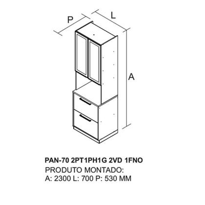 Imagem de Paneleiro Torre Quente Essence 3 Portas 1 Gaveta 230cm de Altura 1 Nicho para Forno - Itatiaia
