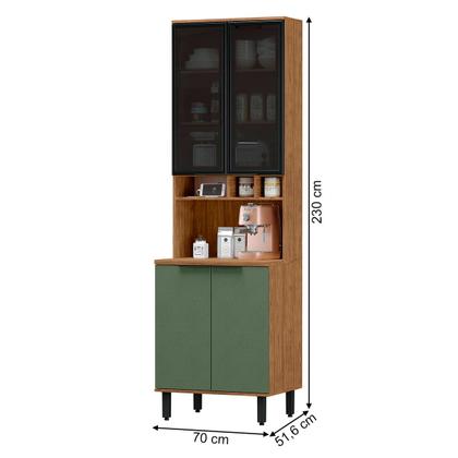 Imagem de Paneleiro Toscana 100% Mdf 4 Portas Freijó/Jade - Mx Móveis