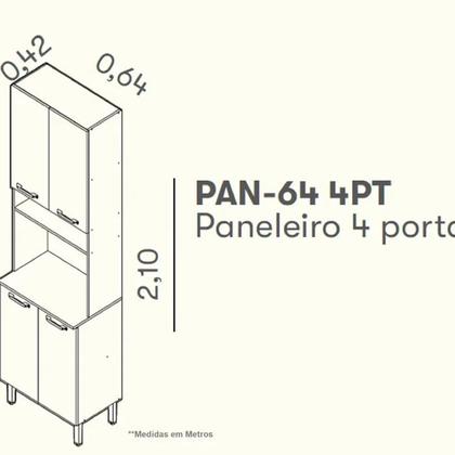 Imagem de Paneleiro Vegas 4 Portas e Nicho Para Forno - Itatiaia