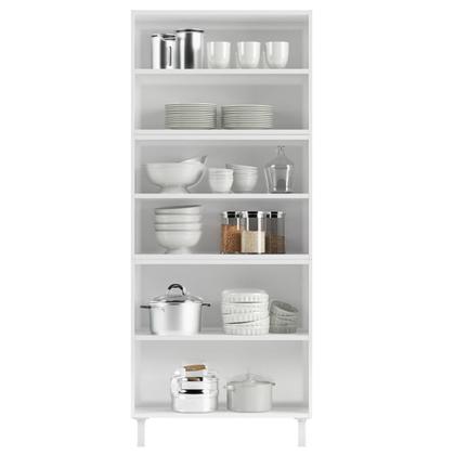 Imagem de Paneleiros em Aço Mirage New 6 Portas 5 Prateleiras com Vidro Branco - Telasul