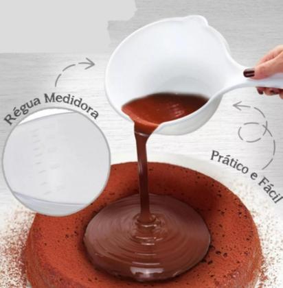 Imagem de Panelinha Confeiteiro Calda Multiuso Com Cabo e Indicador Medida 1,1L