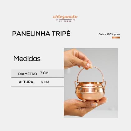 Imagem de Panelinha tripé de cobre puro