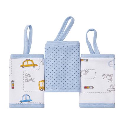Imagem de Paninho de boca bebê com prendedor de chupeta - babete estampado papi malhas- kit c/ 3 un- papi