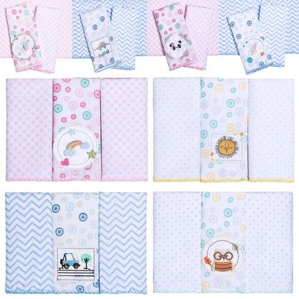 Imagem de Paninho De Boca Com Faixa Bordado 32cm X 32cm Com 3 Peças Papi Karinho