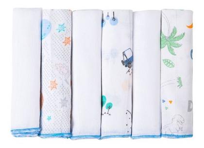 Imagem de Paninho de boca kit c/6 un - toalha babete papi para bebê - fralda fina-acabamento em overlock -papi