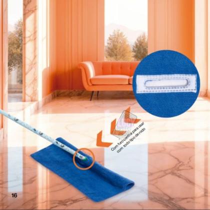 Imagem de Pano Ákora Limpeza de Pisos com Furo Central Encaixe Perfeito no Rodo de Silicone Daxxen Ecomais