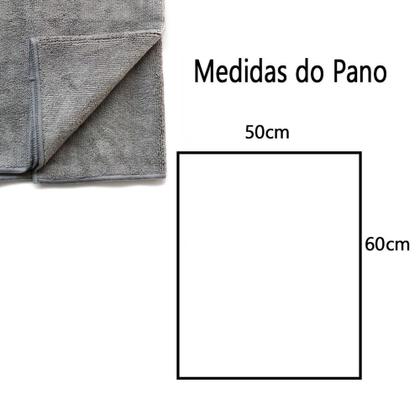 Imagem de Pano Com Furo Para Rodo Microfibra Multiuso Cinza - CAMESA