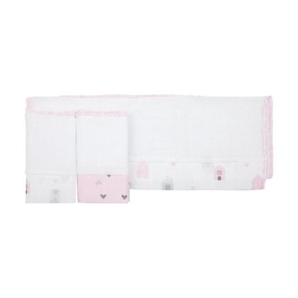 Imagem de Pano de Boca Papi Composê Feminino Casinha Rosa 3506/1609