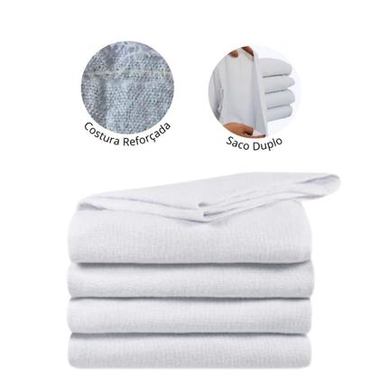 Imagem de Pano de Chão Alvejado Branco Kit 5 e 10 45x70cm Saco Duplo, Direto da Fábrica, Pano para Faxina da Casa e Limpeza do Carro, Excelente Qualidade