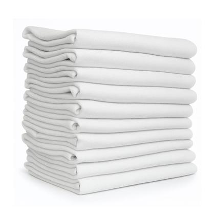 Imagem de Pano de Chão Alvejado Branco Kit 5 e 10 45x70cm Saco Duplo, Direto da Fábrica, Pano para Faxina da Casa e Limpeza do Carro, Excelente Qualidade