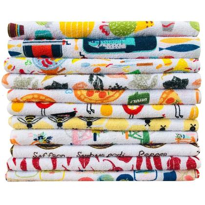 Imagem de Pano De Copa Atoalhado Atacado Felpudo Kit Com 10 Pecas