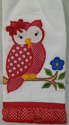 Imagem de Pano de Copa Cozinha Bordado Algodão Kit com 3 unidades