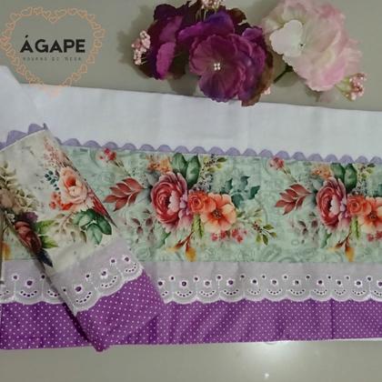 Imagem de Pano de Copa de Sacaria 100% Algodão Com Barrado