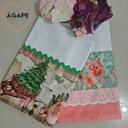 Imagem de Pano de Copa de Sacaria 100% Algodão Com Barrado