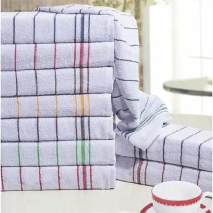 Imagem de Pano de Copa Felpudo Listrado 44cm x 65cm kit com 12 Peças