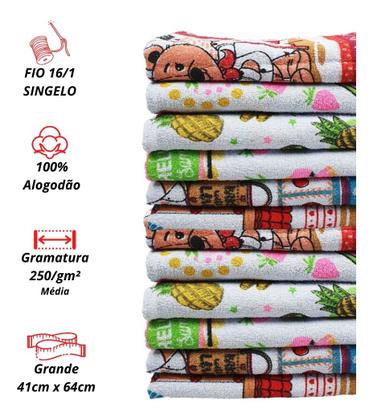 Imagem de Pano de Copa Prato Estampado Felpudo 41x64 Cm - Kit 10