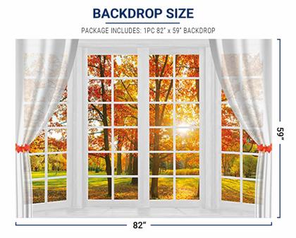 Imagem de Pano de fundo Allenjoy Autumn Tree Window Fall Forest 210 x 150 cm