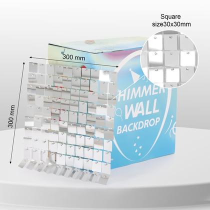 Imagem de Pano de fundo de lantejoulas Lie-house Shimmer Wall Silver 180 cm x 120 cm