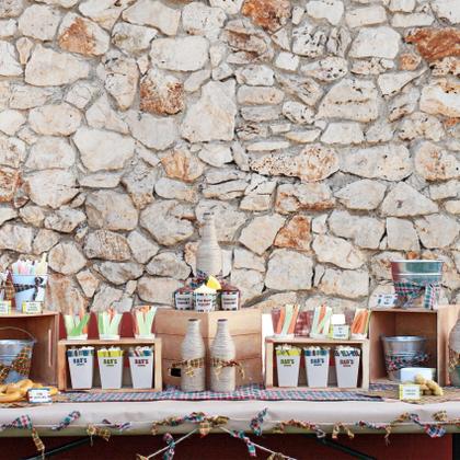 Imagem de Pano de fundo fotográfico Baocicco Retro Rock Stone Wall 10x8 pés