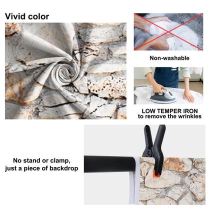 Imagem de Pano de fundo fotográfico Baocicco Retro Rock Stone Wall 10x8 pés