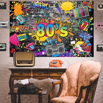 Imagem de Pano de fundo fotográfico CSFOTO Back to the 80s Party 10x7 pés