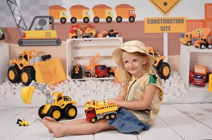 Imagem de Pano de fundo fotográfico Kate Construction Site 2,1x1,5 m para meninos