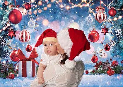 Imagem de Pano de fundo fotográfico LYCGS Winter Dream Wonderland 240 cm x 180 cm