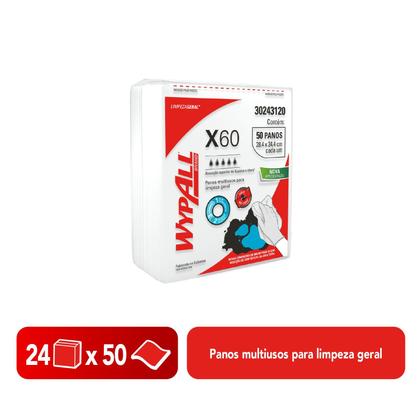 Imagem de Pano de Limpeza WypAll X60 Dobrado com 50 Panos