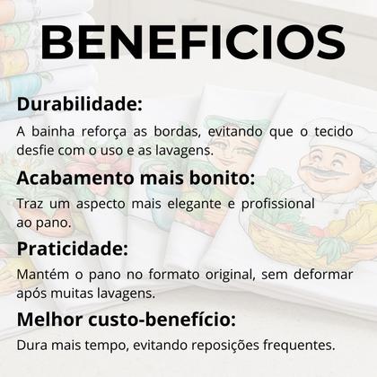 Imagem de Pano De Prato Atacado Bainha Estampado 100 Algodão 43x70cm Revenda Kit Panos de Cozinha Pratico