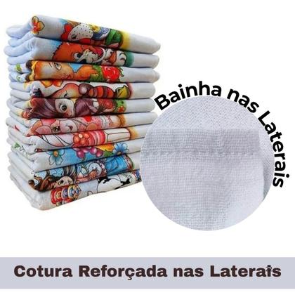 Imagem de Pano De Prato Atacado Bainha Estampado 100 Algodão 43x70cm Revenda Kit Panos de Cozinha Pratico