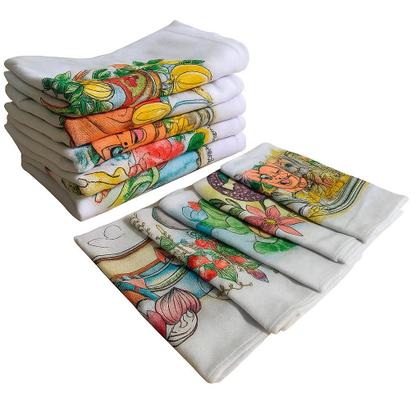 Imagem de Pano De Prato Atacado Bainha Estampado 100 Algodão 43x70cm Revenda Kit Panos de Cozinha Pratico