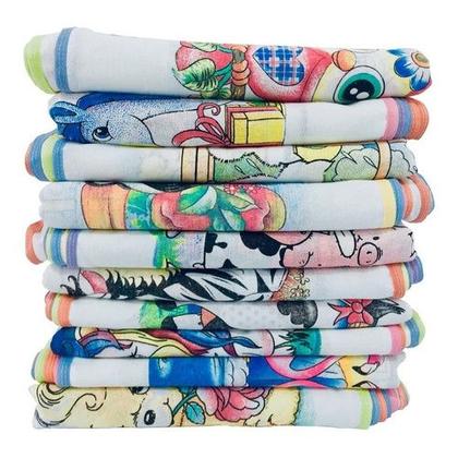 Imagem de Pano De Prato Atacado Vies Estampado Extra Kit Com 30 Peças